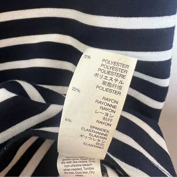 Gap Shift Dress in Ponte Navy Blue and White Striped - Picture 4 of 6